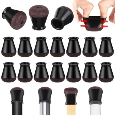 Image de Lot de 24 capuchons protection épais en feutre pour pieds chaise basculants (14 19 mm)