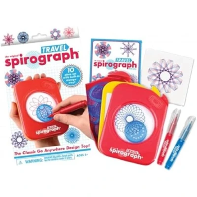 Image de Spirograph VOYAGE Le célèbre à ammener partout avec soi Création de spirales colorées l&#039;infini ! Dès 8 ans.