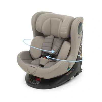 Image de Foppapedretti FP360 Quick i Size, Siège pivotant à 360 pour enfants de 40 150 cm hauteur, 0 12 ans, conforme ECE R129, fixation Dualfix (Isofix et non), Safe Body Protection, Desert