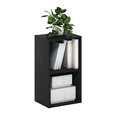 Image de Furinno Pasir Étagère ouverte à 2 niveaux, Bois Noir, Tier Cube