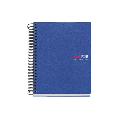 Image de Miquelrius Carnet A6 Notebook The Original, 6 bandes de couleurs, couverture polypropylène opaque, dimensions 105 x 148 mm, sans perçage, 150 feuilles 70 g/m², quadrillage 5 couleur bleue