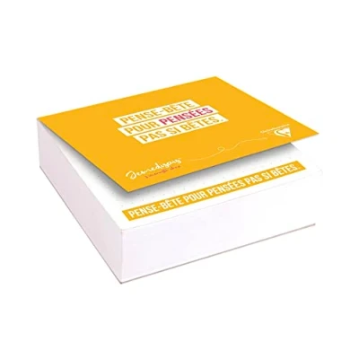 Image de Clairefontaine 116019C Un Bloc Mémo de 250 Feuillets Imprimés Détachables Papier Blanc 90g 9,8x9,8 cm Texte Original sur le dessus Collection Jemedisais