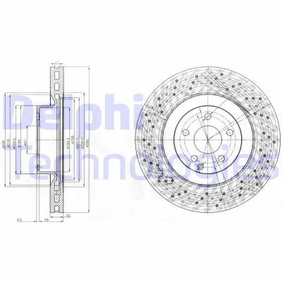 Image de DELPHI BG9057 Disque de frein 350 32 5 ventilé huilé non traité sans roulement roue, bague ABS MERCEDES BENZ: Classe E Berline