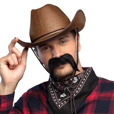 Image de Boland Cowboy Moustache Gringo Noir Taille Unique, 10102401