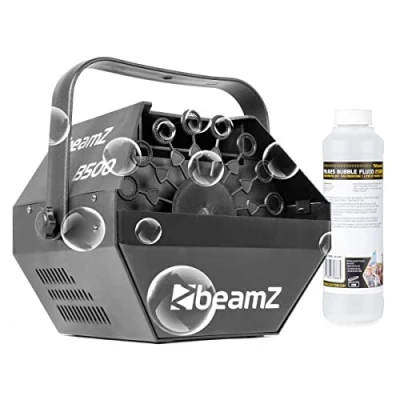 Image de Beamz B500 Machine à Bulles Enfant/Mariage, 250mL de Liquide Concentré (un Litre après Dilution), Ventilateur Puissant, Taille Moyenne, Etrier Fixation, Faible Consommation