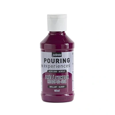 Image de Pébéo Pouring Expériences Peinture Acrylique Pré mélangée Prête à l&#039;emploi Idéal pour Fluid Art, Magenta foncé, 118 ml