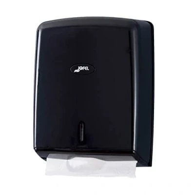 Image de Jofel Distributeur d&#039;essuie Mains, essuie Mains Visage, Mural, jusqu&#039;à 600 Zigzag, hygiénique, boîtier ABS de Haute qualité, Valor AH37600 MT, Noir Mat