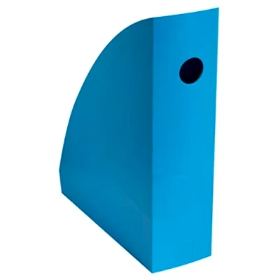 Image de Exacompta Réf. 18283D 1 Porte revue MAG CUBE BeeBlue, classeur à revue, rangement Pour documents, catalogues, magazines largeur 8,2 cm formats A4 et maxi Couleur turquoise
