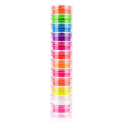Image de TENCOCO 12 pièces résine Fluorescente Brillante UV Pigment Poudre lumière Noire réactif Lumineux kit Fabrication de Bijoux Couleurs