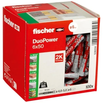Image de fischer Cheville bi matière et multi matériaux DUOPOWER 6x50 / Boîte de 100