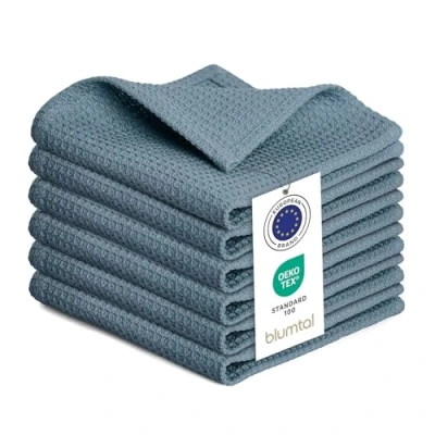 Image de Blumtal® Torchon cuisine 30x30 cm Lot de 6 coton 100% torchons gaufrés lavable en machine à 60 C vaisselle super absorbant Serviettes et Bleu