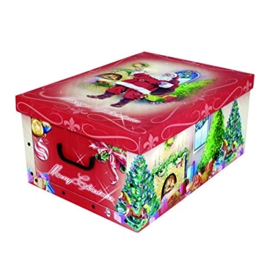 Image de Boîte décorative en carton, de taille XXL Avec superbe motif père Noël