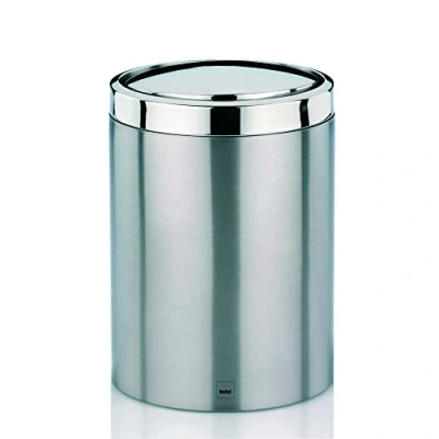 Image de Kela 21382 Ari poubelle de salle bain à couvercle basculant, 7 litres, acier inoxydable Argent mat