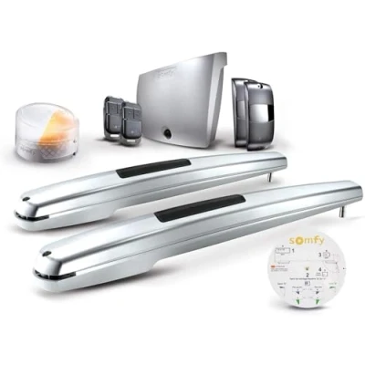 Image de Somfy Motorisation Portail Battant à Vérin Exavia Star Moteur Pour vantaux de 2 m sur 2.5 Avec télécommandes Keypop, feu clignotant, photocellules Made In France