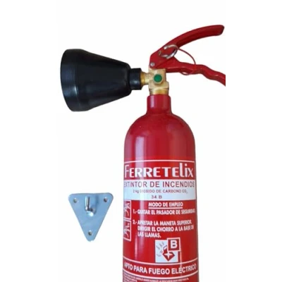 Image de Ferretelix. Extincteur CO2 2 kg dioxyde de carbone haute efficacité 34B avec support mural (ne laisse pas résidus) date fabrication 2025
