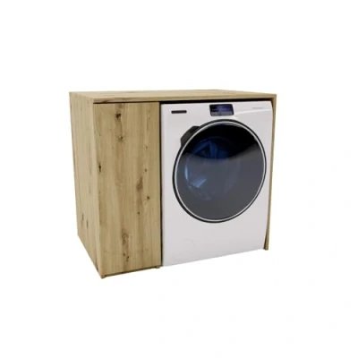 Image de MRBLS_HOME Armoire de Machine à laver 96 x 88,5 66 cm (l H P) pour Minimaliste superposée ou sèche linge moderne (chêne