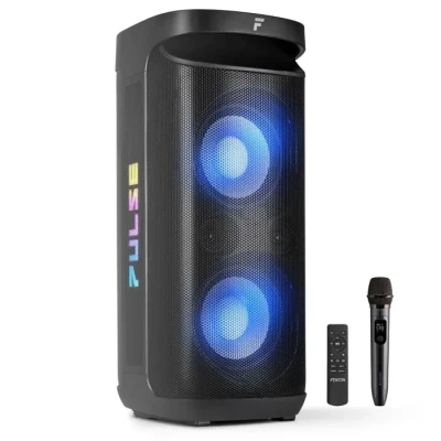 Image de Fenton Pulse200 Enceinte de Soirée Lumineuse Bluetooth 400 Watts, Batterie Longue Autonomie 12H, Résistance aux Éclaboussures