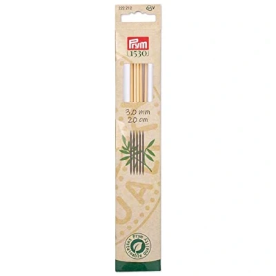 Image de Prym 222212 Aiguilles à tricoter 2 pointes bambou 20 cm 3,00 mm