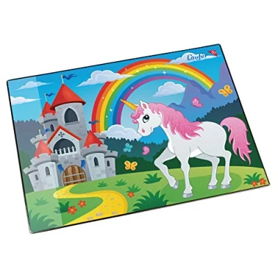 Image de Läufer 46653 sous main avec motif licorne, 40x53 cm, antidérapant pour des enfants une poche de côté transparente