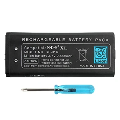 Image de OSTENT Batterie Lithium ION Rechargeable 2000 mAh + kit d&#039;outils Compatible pour Nintendo NDSiLL NDSiXL