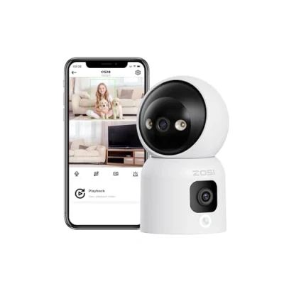 Image de ZOSI 4MP Caméra IP WiFi Intérieur avec Double Objectif, de Surveillance à 360 Vue, Appel Vidéo en Un Clic ou par Geste OK, Détecton Humaine et Suivi Automatique, Alerte Instantané, C528D4