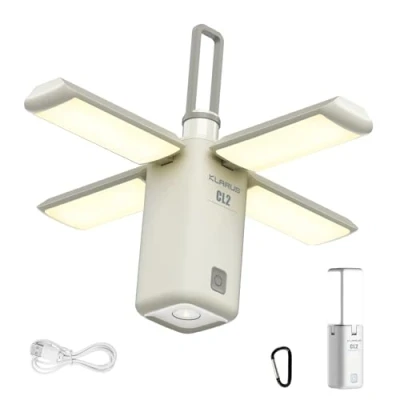 Image de KLARUS CL2 Lampe Camping Multifonctionnelle, 10000 mAh Rechargeable Lanterne déformable, 750 lumens,8 Modes d&#039;éclairage, LED étanche IPX5 pour tentes, pêche, randonnée d&#039;urgence