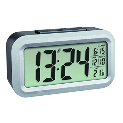 Image de TFA Dostmann réveil radio piloté Lumio Plus, 60.2553.01, avec horloge radio, digital, température intérieure, lumière, noir