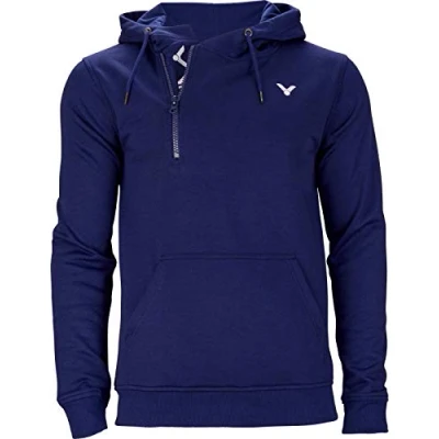 Image de VICTOR Sweater Team Navy Sweat à Capuche Unisexe avec Fermeture Éclair