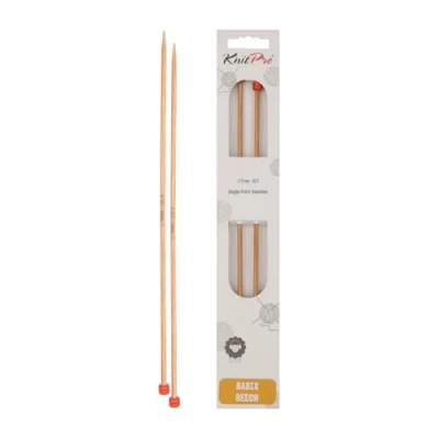 Image de KnitPro Basix Aiguilles à Tricoter Simple, Bouleau, Multicolore, 30 cm x 3,75 mm