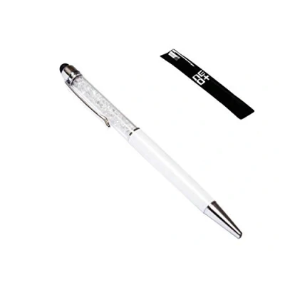 Image de QUALITÉ 2 en 1 écran Tactile capacitif Stylet et Stylo à Bille avec Cristaux (Blanc)