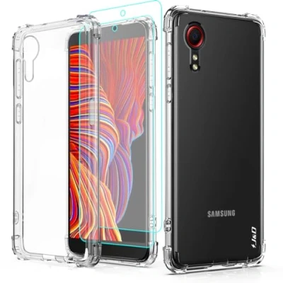 Image de J&amp;D Compatible pour Samsung Galaxy Xcover 5 Coque, Clair Antichoc Housse avec (2 Paquet) Protection D’Écran, Anti Jaune Ultra TPU Bumper Case 5, Transparente