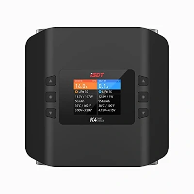Image de ISDT K4 Lipo Batterie Balance Chargeur Déchargeur AC 400W / DC 600Wx2 Dual Canal pour modèles RC Life/Lilon/LiPo 1 8S/ LiHv/PB/NiMH Écran LCD numérique Contrôle APP Bluetooth (EU Plug)