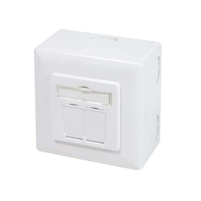 Image de Prise à montage encastré LogiLink RJ 45 X 2 Blanc RAL 9010 Intérieur