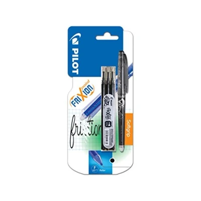 Image de PILOT Blister FriXion Point 0.5 Roller effaçable Noir + 1 set de 3 recharges Pointe fine