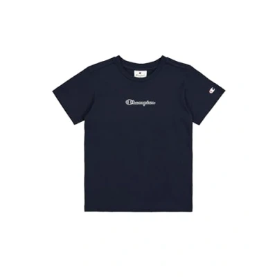 Image de Champion Graphic Crewneck WITH Large LOGO Tshirt imprimé pour enfants, Taille: 9 10a, Navy