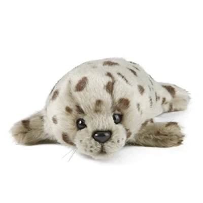 Image de Living Nature Petit Phoque Commun, en Peluche Doux et Réaliste, Écologique Naturli, 19.5cm, Gris Ou Blanc