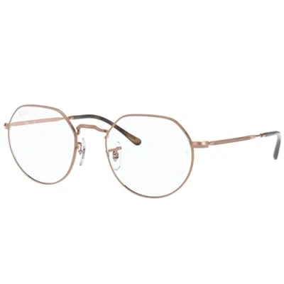 Image de Ray Ban Unisex RX6465 JACK 2943 Cadres Vista Métal Bronze Transparent Géométrique Normale