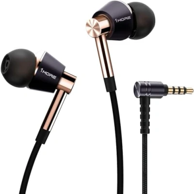 Image de 1MORE triple driver Ecouteur intra auriculaire très haute résolution Casque avec microphone intégré et bouton télécommande multifonctions E1001 Or