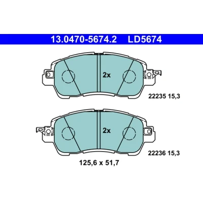 Image de ATE 13.0470 5674.2 Jeu de plaquettes frein avec indicateur d&#039;usure MAZDA: 2 3/5 portes