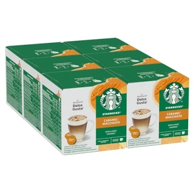 Image de STARBUCKS Caramel Macchiato by Nescafé Dolce Gusto, Capsules de Café 6 x 12 (72 Capsules)
