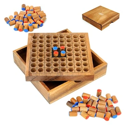 Image de Logica Jeux Art. Othello Jeu de Societé en Bois Précieux Strategie pour 2 Jouers Version Voyage