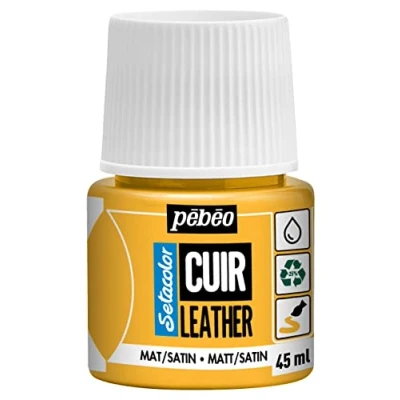 Image de Pébéo Setacolor Cuir Peinture Acrylique pour et Similicuir Personnalisation Sac, Chaussure, Sneaker Résistance rayures, pliures, frottements Finition Mate/Satinée Jaune Tournesol 45 ml