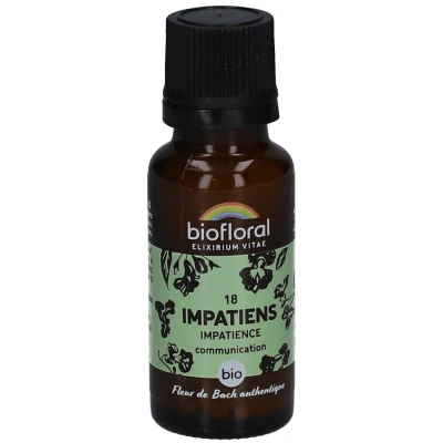 Image de BIOFLORAL 18 Impatiens, Impatience BIO Communication Fleur de Bach Authentique 470 Granules Sans Alcool