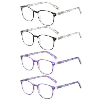 Image de JM Lot de 4 Lunettes Lecture Charnière à Ressort Presbyte Hommes Femmes Vue