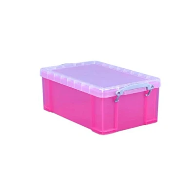 Image de Really Useful Products 9tbpk 9 litre Boîte de rangement Transparent Rose vif