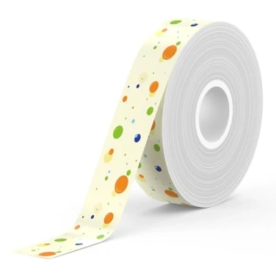 Image de SUPVAN E10 Étiquettes Autocollantes, Thermiques étanches convient pour la maison le bureau l&#039;école, compatible avec les étiqueteuse E10/E16, 15 mm*6 m, 1 Rouleau (Points)