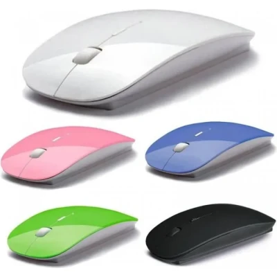 Image de Ultra Mince 2.4 Ghz Souris Optique Sans Fil Ordinateur Pc Avec Adaptateur Usb Mause Pour Apple Macbook Mac