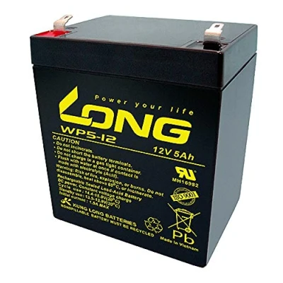 Image de WSB Battery Kung Batterie longue au plomb 12 V 5 Ah WP5 Faston 4,8 mm compatible 4 4,5