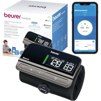 Image de Beurer BM 81 easyLock tensiomètre au bras, validé cliniquement, brassard avec fermeture rotative simple, sans tuyaux ni câbles, mesure douce et rapide, connexion à l&#039;application