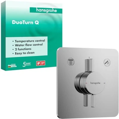 Image de hansgrohe DuoTurn Q Mitigeur de douche encastré, Robinet 2 sorties, monocommande pour iBox universal 2, Chromé, 75414000